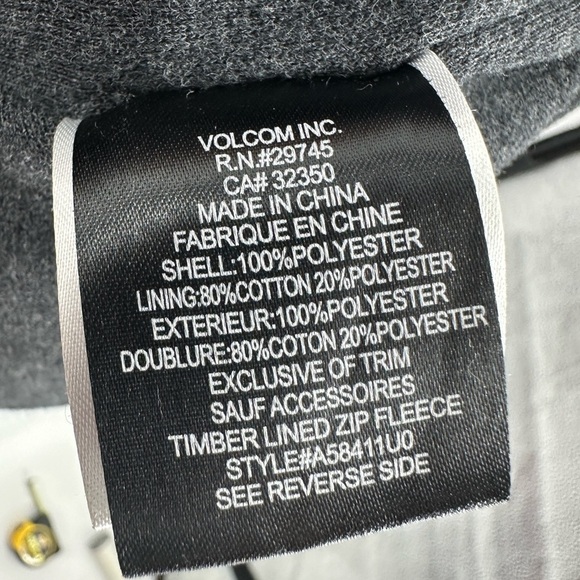 Volcom Scout Mens Puffer Jacket Size M Blue Full Zip Colorblock Hoodie Coat Vtg - Picture 7 of 11